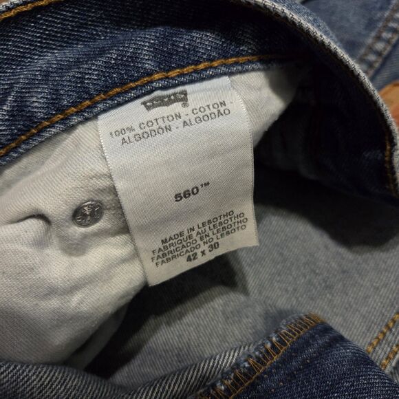 Y2K Levi's 560 Jeans Loose Tapered Medium Wash Men's 42x30 (44x30) - Picture 5 of 9